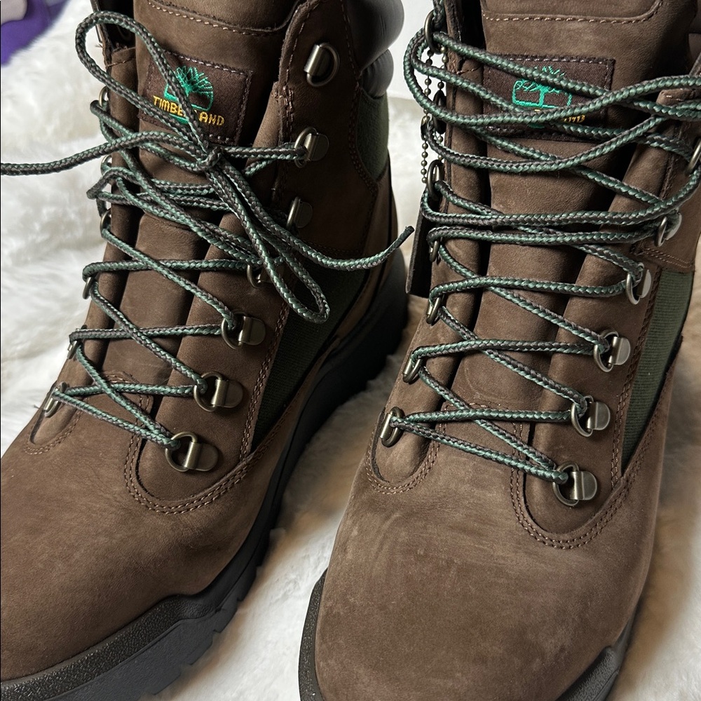 Timberland Men's Dark Brown and Green Boots - Picture 5 of 9